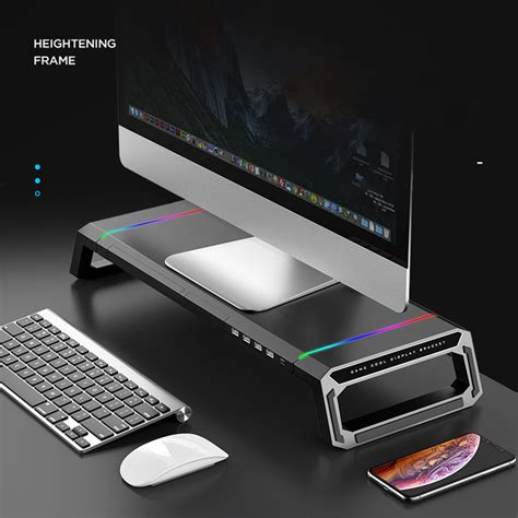 Ice Coorel Meja Laptop Monitor Stand Waterproof Rgb With Usb T