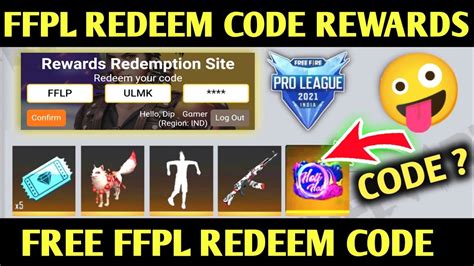 Free Fire Pro League Redeem Code Rewards Ffpl Redeem Code Free Fire