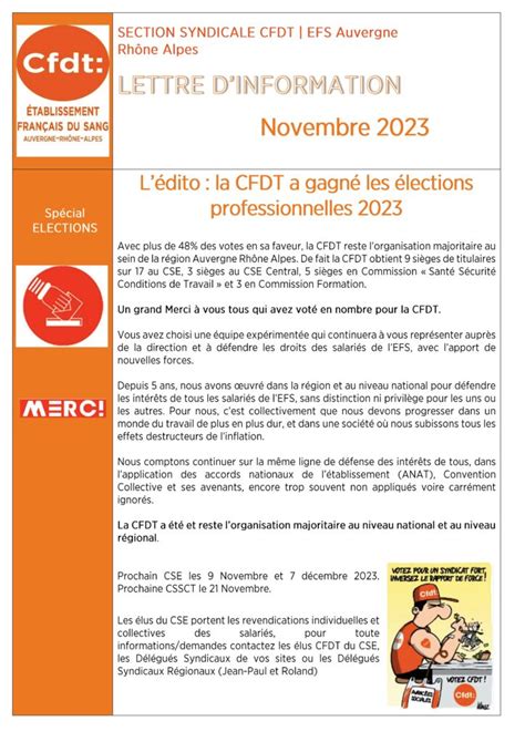 Lettre Information Aura Novembre Cfdt Efs