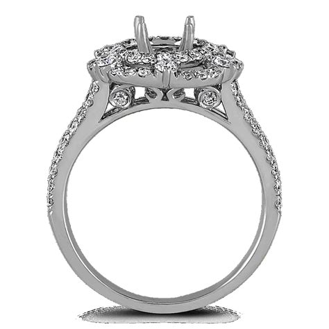 Double Halo Split Shank Engagement Ring Shane Co