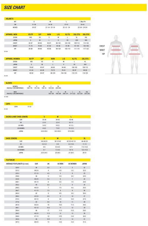 Mavic Size Guide