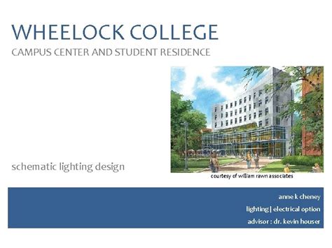 WHEELOCK COLLEGE CAMPUS CENTER AND STUDENT RESIDENCE schematic