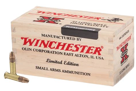 Winchester Lr Wb Lr Gr Copper Plated Hp Rounds In Wooden