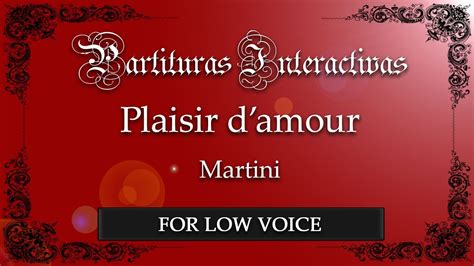 Plaisir D Amour Piacer D Amor Karaoke For Low Voice Martini Key C Major Youtube