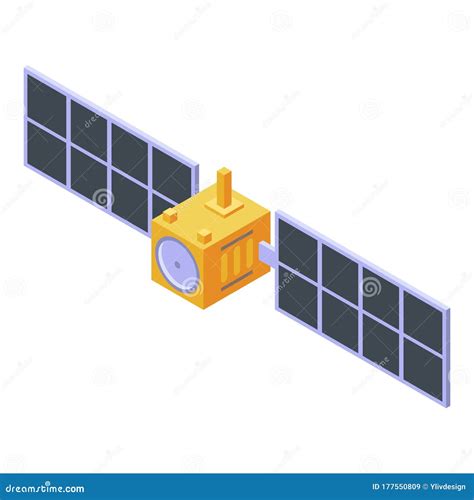 Orbital Satellite Icon Isometric Style Stock Vector Illustration Of