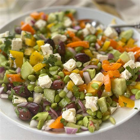 Mediterranean Edamame Salad Heart Healthy Greek