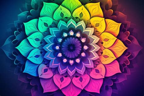 Premium Ai Image Gradient Colorful Mandala Background