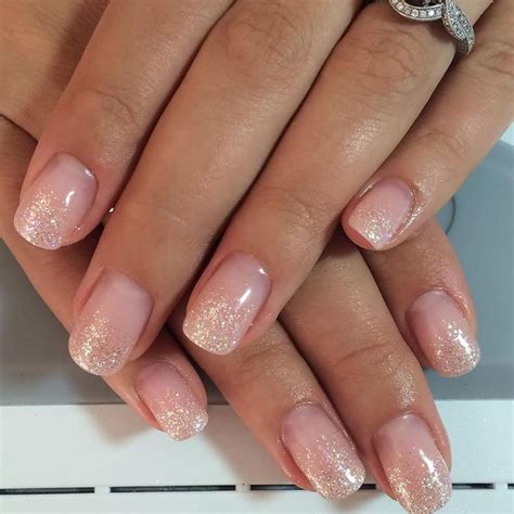 Pin By Amber Shannon On Nails In Nude Nails With Glitter Bridal Nails Nail Designs Glitter