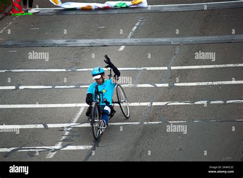 An Athlete On A Wheelchair During The Comeback After Two Years Of