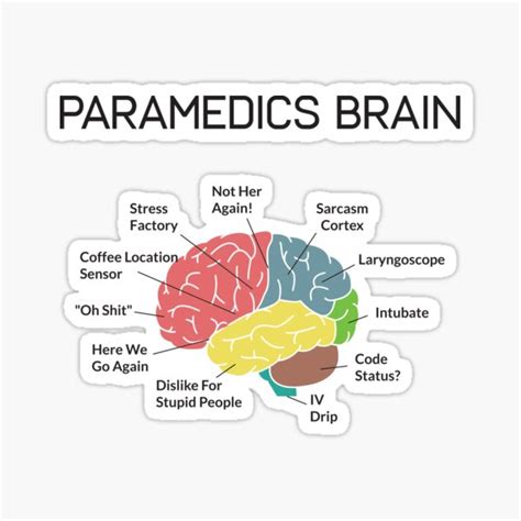 "Paramedics Brain Funny EMS EMT Paramedic Thin White Line" Sticker for Sale by mrsmitful | Redbubble