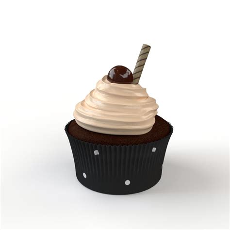 Cupcake With Chocolate Cream 3d Model 5 Obj Max Fbx Unknown Free3d