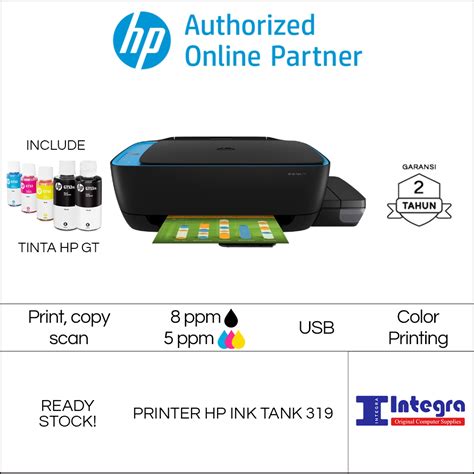 Jual Hp Ink Tank 319 All In One Printer Print Scan Copy Hp 315 319 Gt53 Gt52 Garansi Resmi