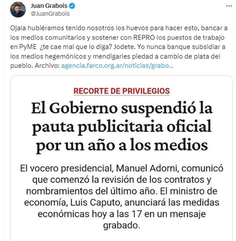 El Inesperado Apoyo De Juan Grabois A Una De Las Ltimas Medidas De