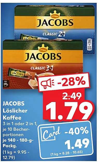 Jacobs Löslicher Kaffee Angebot bei Kaufland 1Prospekte de