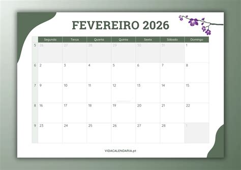 Calendário De Fevereiro 2026 - 7
