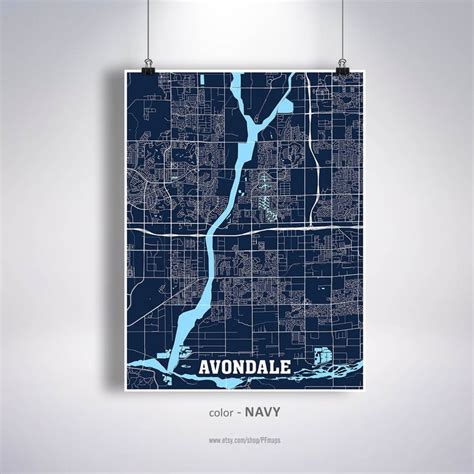 Avondale Map Print Avondale City Map Arizona AZ USA Map | Etsy | City ...