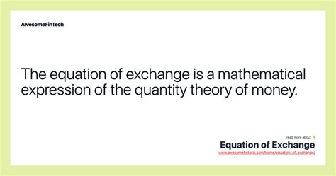 Equation of Exchange | AwesomeFinTech Blog