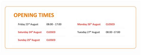 3D Group 3D Group S Summer Bank Holiday Opening Times 2024