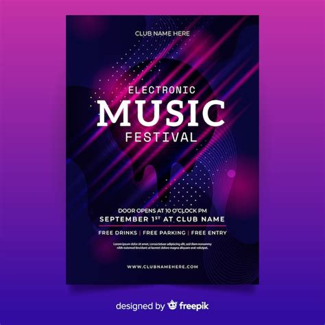 Mod Le D Affiche De Festival De Musique Lectronique Vecteur Gratuite