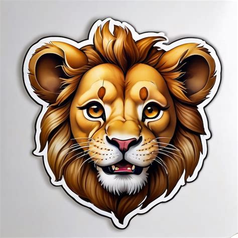 Premium Photo Lion Stickers Cute Lion Cartoon 3d Lion Cartoon