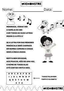 Atividade Cantando O Alfabeto