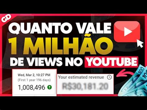 QUANTO O YOUTUBE PAGA POR 1 MILHÃO DE VIEWS mostrei tudo Como