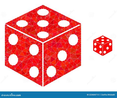 Dice Cube Polygonal Lowpoly Flat Icon Stock Vector Illustration Of