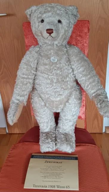 STEIFF TEDDYBÄR REPLIK 1908 Weiss 65cm 1994 Limitiert 406041