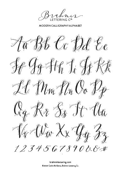 Calligraphy Alphabet Worksheets