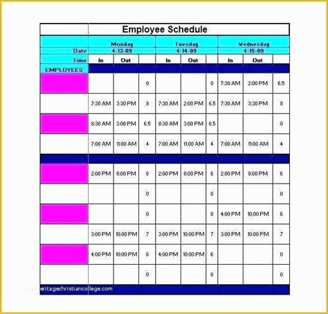 Staffing Template Excel Free Of Staffing Schedule Template | Heritagechristiancollege