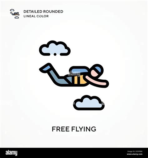 Free Flying Detailed Rounded Lineal Color Modern Vector Illustration