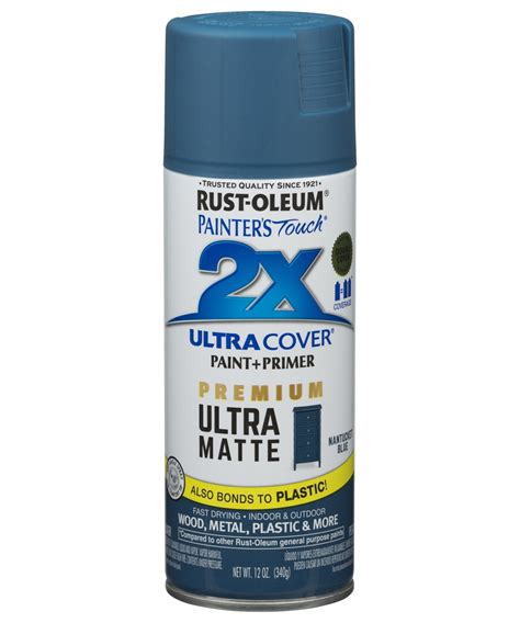 RUST-OLEUM® 331188 12-Ounce Matte Nantucket Blue 2x Ultra Cover Paint+Primer Spray Paint at ...