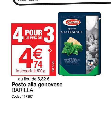 Promo Pesto Alla Genovese Barilla Chez Promocash Icatalogue Fr