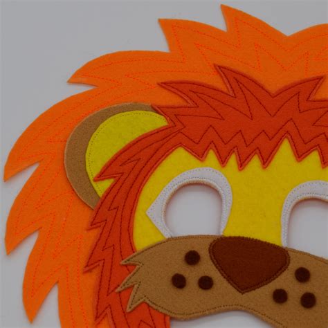 Lion Felt Mask Animal Party Mask Masquerade Mask Lion Etsy