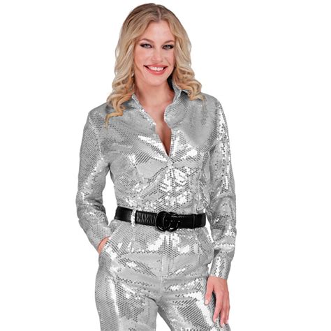 Chemise Sequins Disco Argent Femme AU FOU RIRE Paris 9