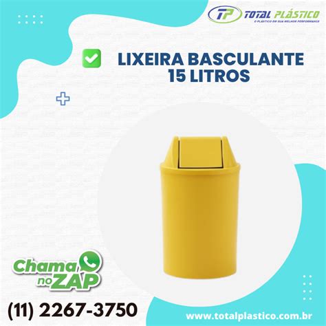 lixeira basculante  litros menor preco total plastico