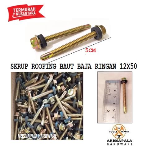 Jual Baut Roofing Skrup Baja Ringan Sekrup Atap Spandek Cm X