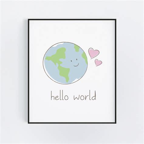 Hello World Printable Hello World Art Print Hello World | Etsy