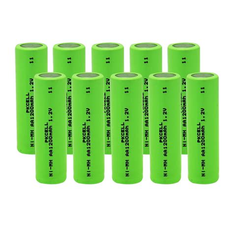 10Pcs PKCELL 1 2V AA NIMH Battery 1200MAH Rechargeable Batteries In