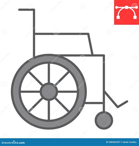 Wheelchair Color Line Icon, Disability and Handicapped, Wheelchair Sign ...