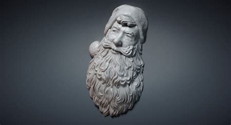 Santa Claus Portrait Relief D Obj