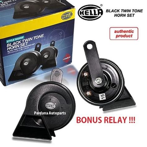 Jual KLAKSON KEONG HELLA BLACK TWIN TONE HORN SET 12V Di Lapak Norton