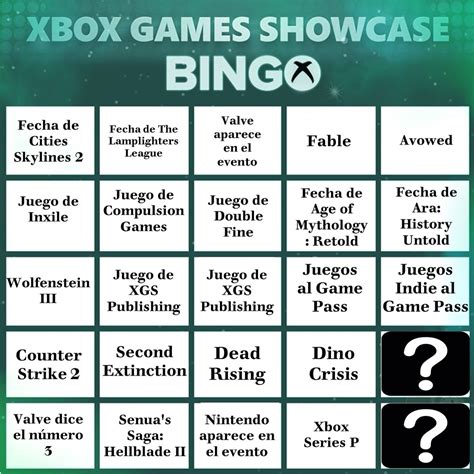 Matías Zargero Canvel on Twitter Mi Bingo para Xbox Showcase