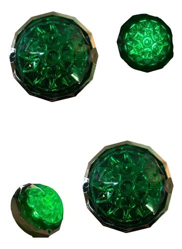 Plaf N Led Verde Tipo Diamante Bisel Cromo Universal Pzas Meses Sin