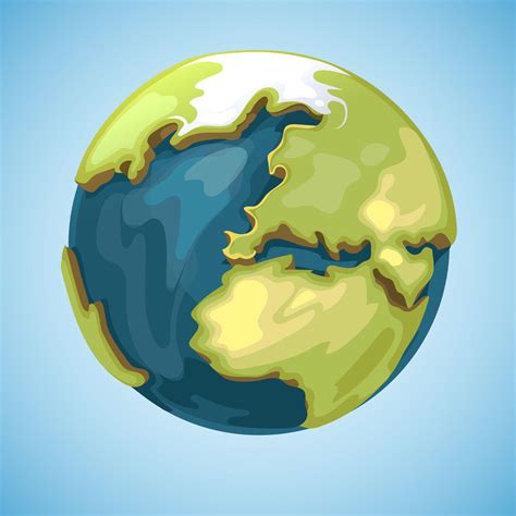 Cartoon earth planet globe vector illustration in style By Microvector ...