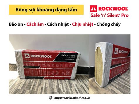 Bông sợi khoáng dạng tấm 80kg m3 Rockwool cách âm cách nhiệt