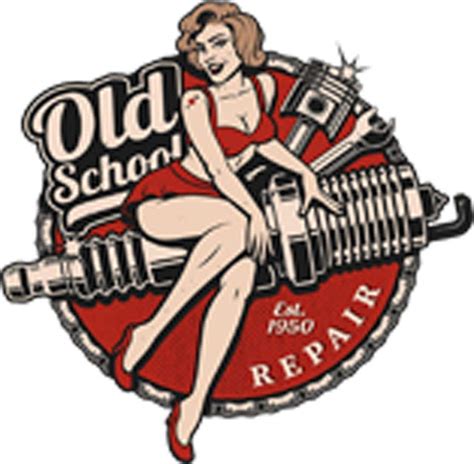 Amazon Old School Vintage Retro Pin Up Girl Repair Shop Icon Vinyl