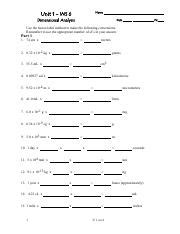 Chemistry Unit 1 Worksheet 6 Dimensional Analysis Worksheets