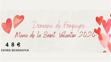 Menu Saint Valentin Header Domaine De Fompeyre