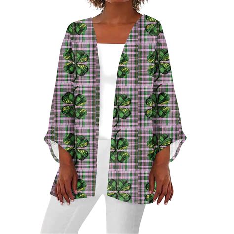 Biziza St Patricks Day Cover Ups Women Shamrock Lightweight Long Cotton